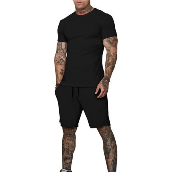 Mens Short Sets 2 Piece Outfits Fashion Summer Tracksuits Casual Shirt and Short - Picture 2 of 7